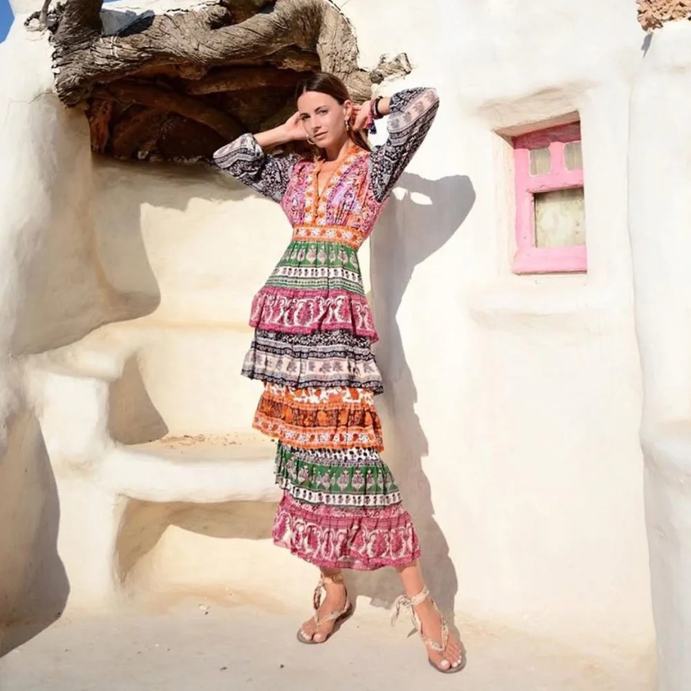 Zimmermann Amari Tiered Midi Dress - Picture 2 of 8